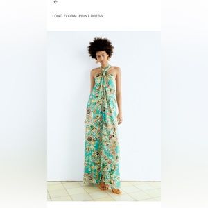 Zara floral halter dress NWOT